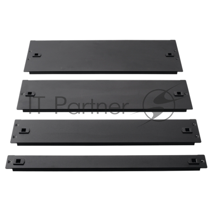 Металлическая фальш-панель LANMASTER 19" 1U, быстросъемная, черная