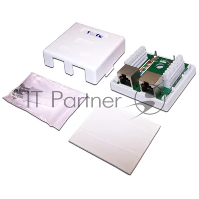 Настенная розетка, 1 порт RJ-45 категории 5е, STP, белая