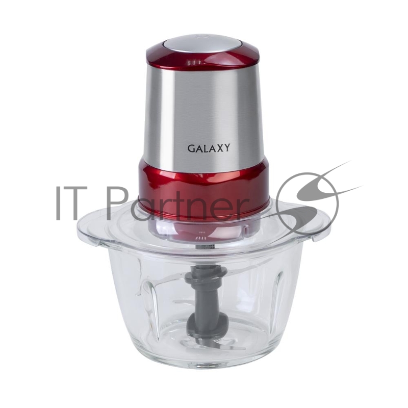 Измельчитель электрический Galaxy Line GL 2354, красный с серебристым, стеклянная чаша 1,2 л, 350 Вт, импульсный режим