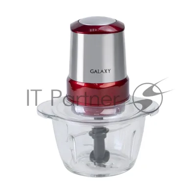 Измельчитель электрический Galaxy Line GL 2354, красный с серебристым, стеклянная чаша 1,2 л, 350 Вт, импульсный режим