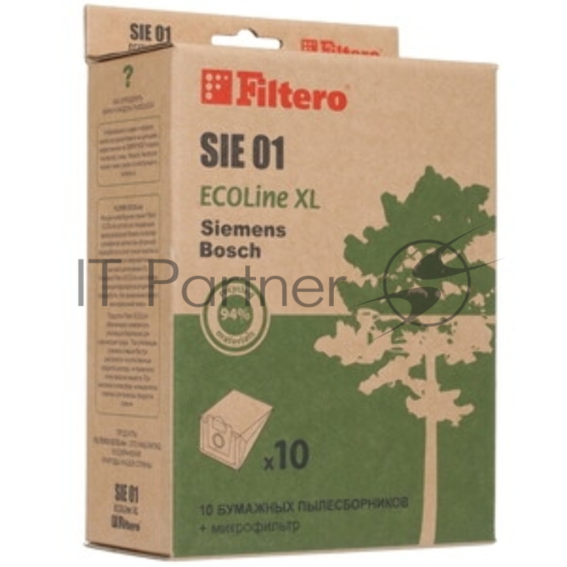 Бумажные пылесборники Filtero SIE 01 (1 0+фильтр) ECOLine XL,