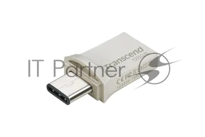 Флешка USB Transcend JetFlash 890S (TS128GJF890S), 128Gb, USB 3.1/Type-C, R/W 70/25, темно-серый