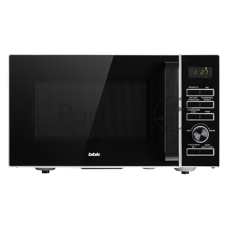 Микроволновая печь BBK 25MWS-970T/WB белый, 25 л, 900 Вт, переключатели - кнопки, поворотный механизм