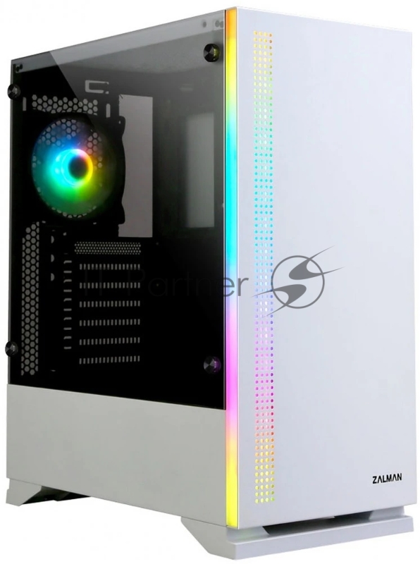 Компьютерный корпус ZALMAN S5, ATX, WHITE, WINDOW, 2xCOMBO (3.5" or 2.5"), 4x2.5", 2xUSB 2.0, 1xUSB 3.0, FRONT 1x120мм, REAR 1x120мм RGb