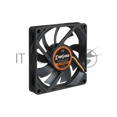 Вентилятор для корпуса ExeGate ExtraPower EP08015S3P черный, 80 мм, 2500 об/мин, 25.5 дБ, 3 pin