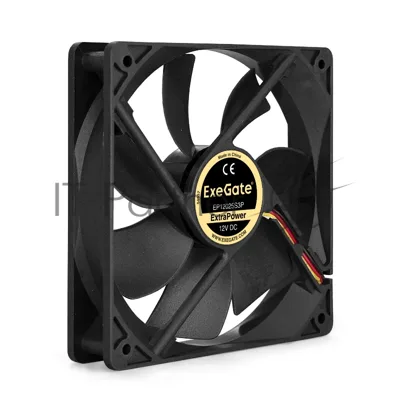 Вентилятор для корпуса ExeGate ExtraPower EP12025S3P черный, 120 мм, 1800 об/мин, 28 дБ, 3 pin