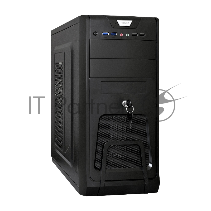 Компьютерный корпус Miditower ExeGate EX283215RUS CP-603UB Black, ATX, (CP350W, 80мм), 2*USB+2*USB 3.0, Audio, замок блокировки кнопки питания