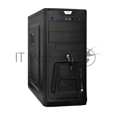 Компьютерный корпус Miditower ExeGate EX283215RUS CP-603UB Black, ATX, (CP350W, 80мм), 2*USB+2*USB 3.0, Audio, замок блокировки кнопки питания