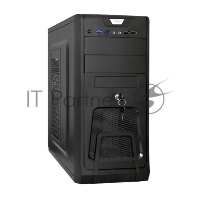 Компьютерный корпус Miditower ExeGate CP-603UB Black, ATX, (CP500W, 80мм), 2*USB+2*USB 3.0, Audio, замок блокировки кнопки питания