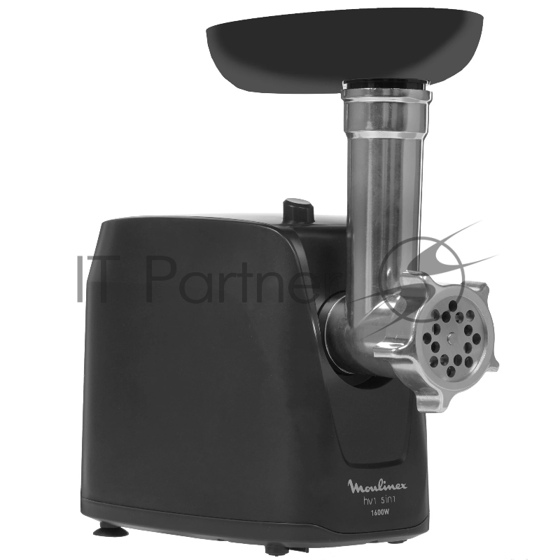Мясорубка электрическая Moulinex ME112832 черный/серебристый, 1600 Вт, 1.9 кг/мин, реверс, защита от перегрузки, насадки - 5