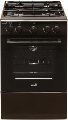 Плита газовая Cezaris ПГ 2150-01 коричневый, конфорок 4 шт, духовка 43 л, 51 см x 85 см x 55 см