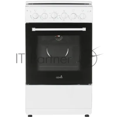 Плита газовая Cezaris ПГ 2150-10 белый, конфорок 4 шт, духовка 43 л, 51 см x 85 см x 55 см