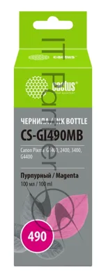 Чернила Cactus CS-GI490MB пурпурный100мл для Canon Pixma G1400/G2400/G3400