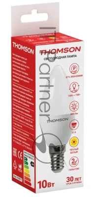 Лампа светодиодная Hiper THOMSON LED CANDLE 10W 800Lm E14 3000K TH-B2017
