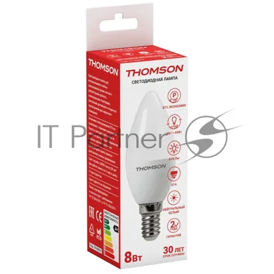 Лампа светодиодная Hiper THOMSON LED CANDLE 8W 670Lm E14 4000K TH-B2016