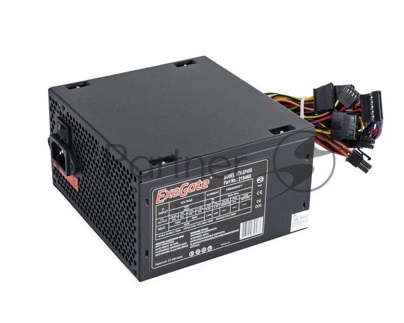 Блок питания ExeGate XP400 (EX219459RUS-PC), 400Вт, 120мм, черный