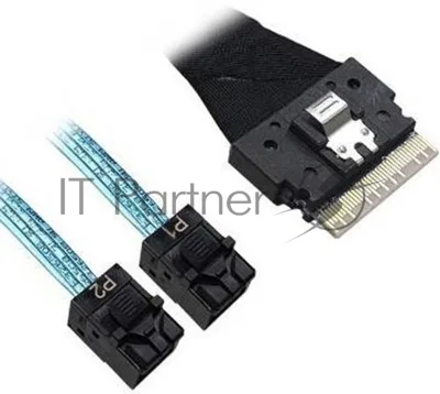 Кабель Broadcom 05-60003-00 Slimline SASx8 (SFF8654) -to- 2 SAS HD x4 (SFF8643)+ SFF9402, 1M