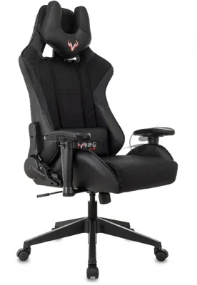 Кресло Бюрократ VIKING 4 AERO BLACK EDITION черный, экокожа, 120 кг, механизм качания