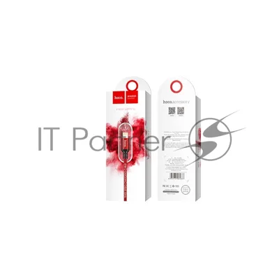 Кабель HOCO X14 USB 2.0, AM/Lightning M, черно-красный, 1м