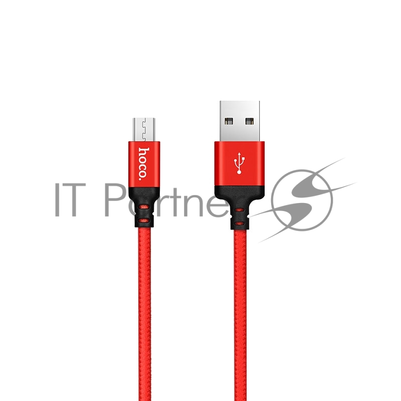 Кабель HOCO X14 USB 2.0, AM/microBM, красно-черный, 1м