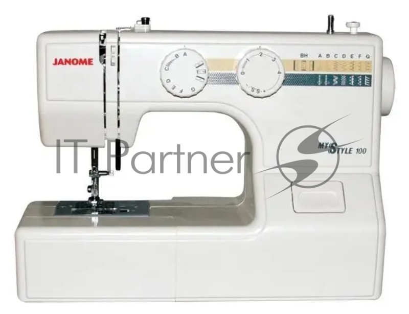 Швейная машина Janome My Style 100 белый, электромеханическая, горизонтальный, 13 операций, петля полуавтомат