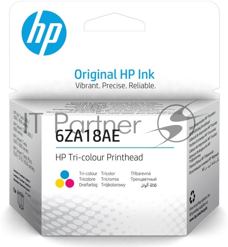 Печатающая головка HP 6ZA18AE многоцветный для HP InkTank 100/300/400 SmartTank 300/400/500/600 SmartTankPlus 550/570/650
