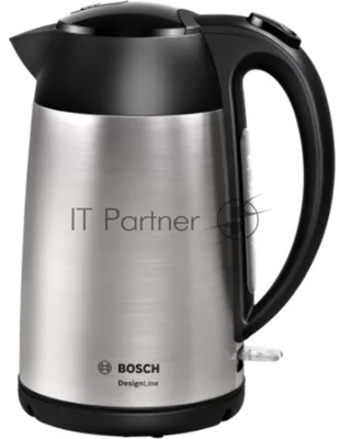 Электрочайник Bosch TWK3P420 черный, 1.7 л, 2400 Вт, скрытый нагревательный элемент