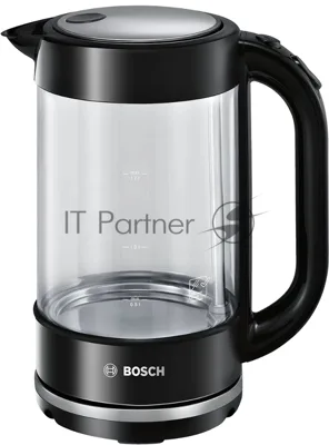 Электрочайник Bosch TWK70B03 черный, 1.7 л, 2400 Вт, скрытый нагревательный элемент