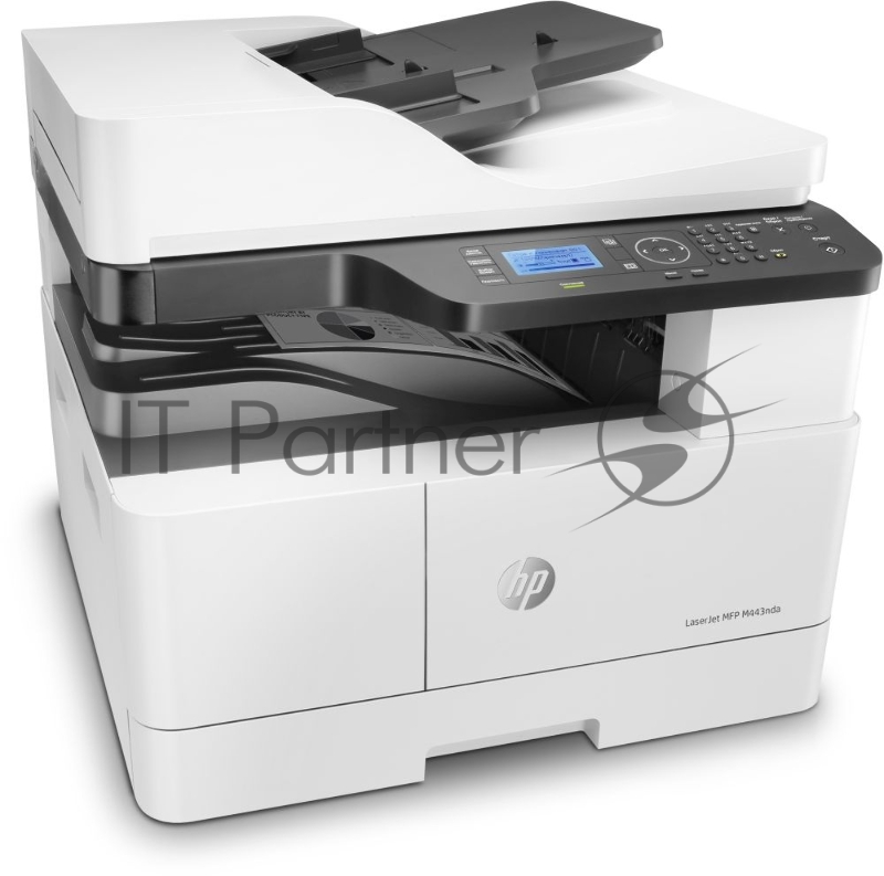 МФУ лазерное HP LaserJet MFP M443nda (8AF72A), A3, ч/б, печ. до 25 стр/мин. (А4) до 13 стр/мин. (А3), скан. до 21 стр/мин., 1200 x 1200 dpi (печать) 600x600dpi (скан.), USB, RJ-45