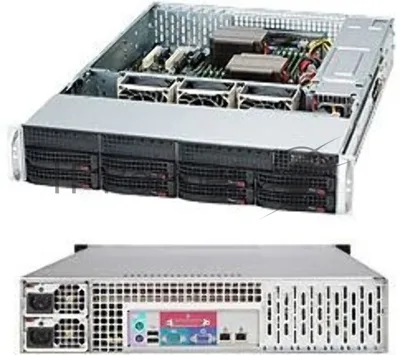 Корпус SuperMicro CSE-825TQC-R802LPB 2U SC825TQC 8 x 3.5"; hot-swap SAS3/SATA LP Chassis w/Red. 800W PWS