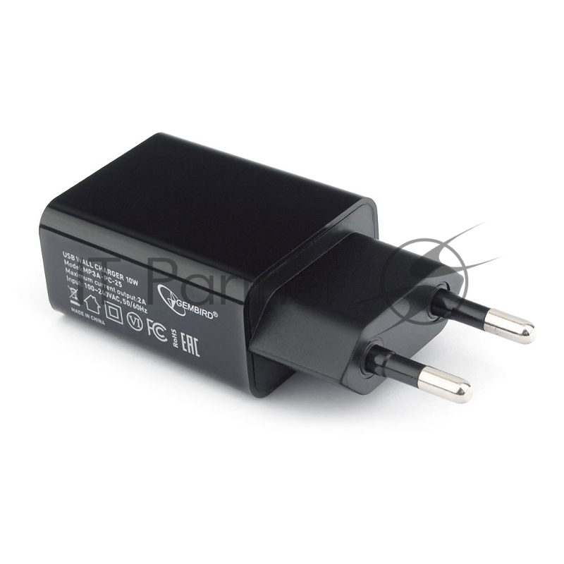 Сетевое зарядное устройство Cablexpert MP3A-PC-25 100/220V - 5V USB 1 порт, 2A, черный