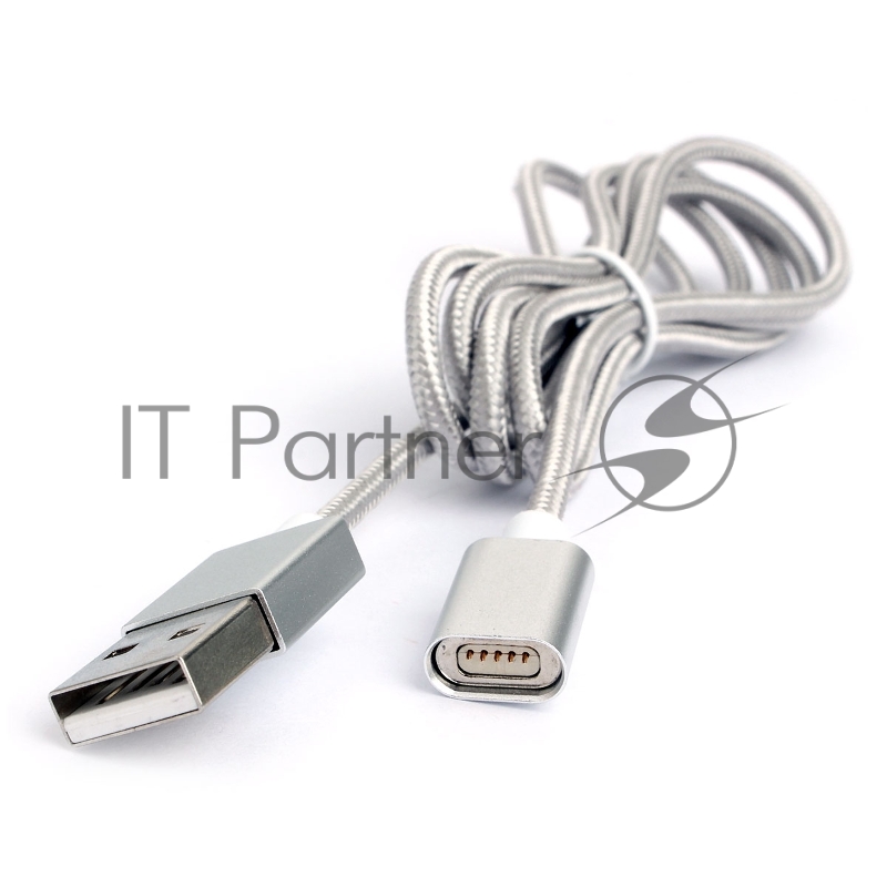 Кабель магнитный USB2.0 Cablexpert CC-USB2-AMMg-1M, для адаптеров TypeC - microBM 5P - iPhone lightning, 1м, алюминиевые разъемы (адаптеры в комплектацию не входят)