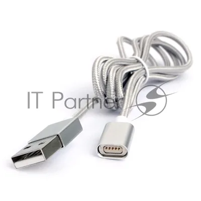 Кабель магнитный USB2.0 Cablexpert CC-USB2-AMMg-1M, для адаптеров TypeC - microBM 5P - iPhone lightning, 1м, алюминиевые разъемы (адаптеры в комплектацию не входят)