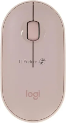 Мышь беспроводная Logitech Pebble M350 розовый, 1000 dpi, радиоканал, Bluetooth, USB, кнопки - 3