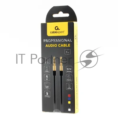 Кабель аудио Cablexpert CCAB-01-35MM-1MR, 3.5 Jack (M)/3.5 Jack (M), красный. 1м, блистер