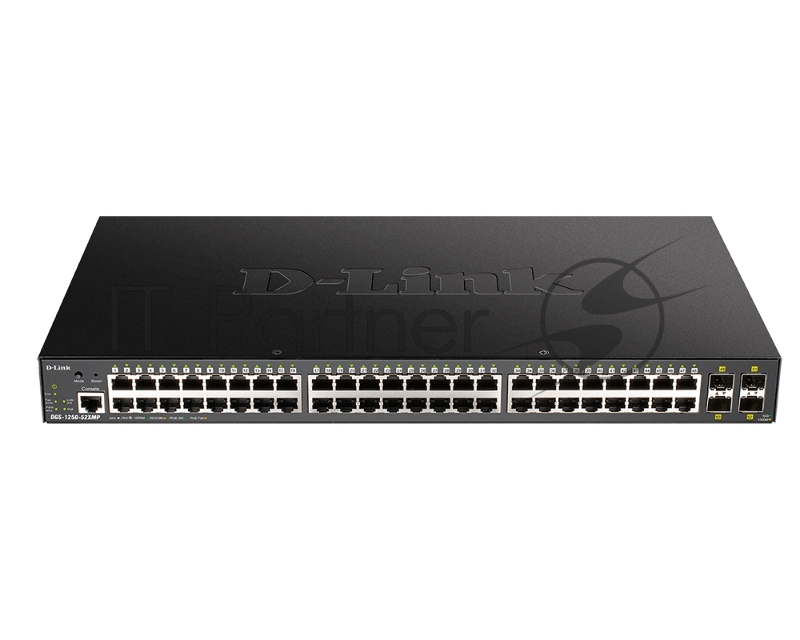 Коммутатор D-Link DGS-1250-52XMP/A1A, 48×1 Гбит/с + 4×10 Гбит/с SFP+, управляемый
