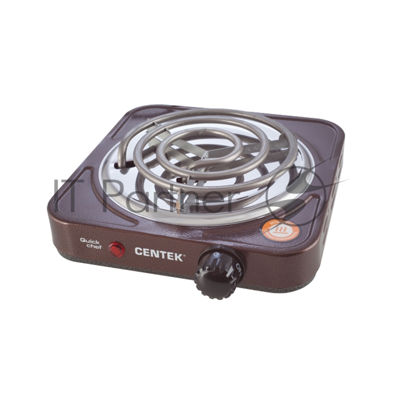 Плита настольная электрическая Centek CT-1508 Siberia коричневый, 1 кВт, ТЭН, конфорки - 1, эмаль, поворотные переключатели