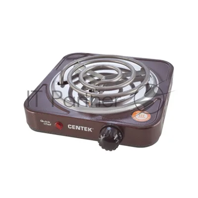Плита настольная электрическая Centek CT-1508 Siberia коричневый, 1 кВт, ТЭН, конфорки - 1, эмаль, поворотные переключатели