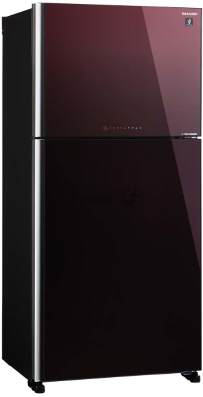 Холодильник Sharp SJXG60PGRD бордовый двухкамерный 422/178 л морозилка сверху, No Frost