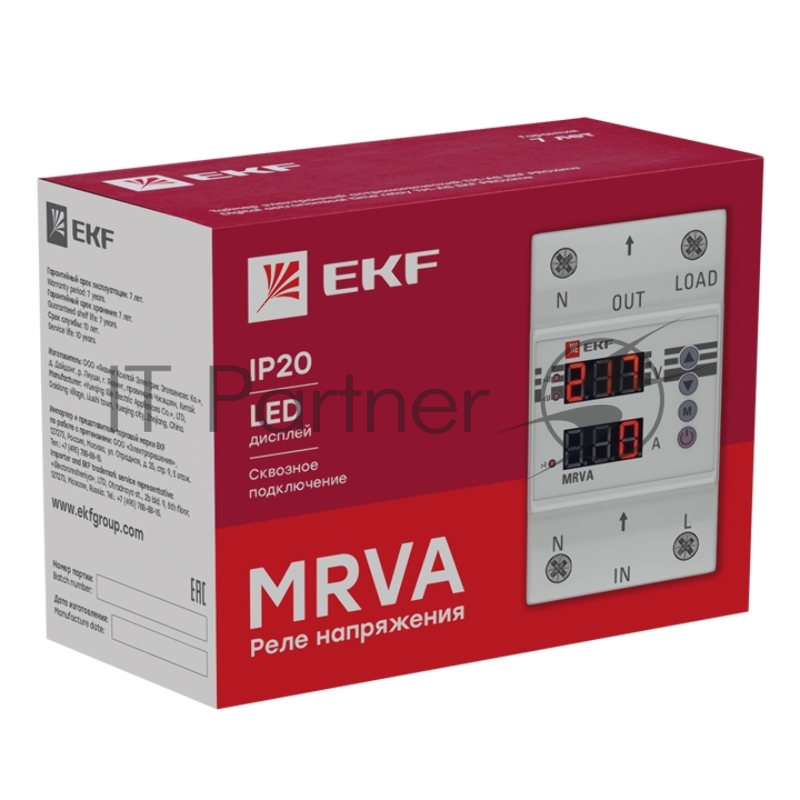 Реле напряжения и тока с дисплеем MRVA 25A EKF PROxima MRVA-25A