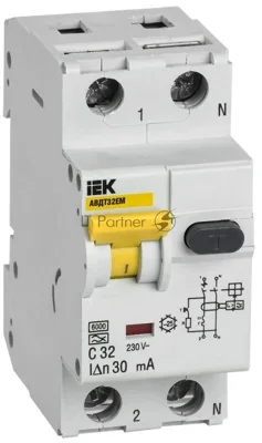Автоматический выключатель Iek MVD14-1-032-C-030 Выкл. авт. диф. тока АВДТ32ЕМ C32 30мА тип А