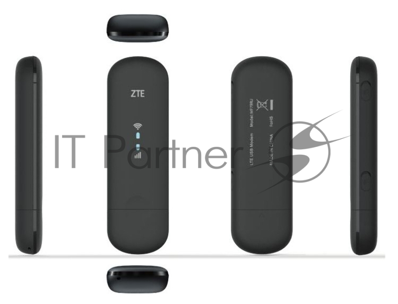 Модем 2G/3G/4G ZTE MF79RU USB Wi-Fi Firewall +Router внешний черный