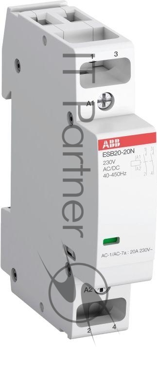 Контактор модульный ABB ESB20-20N-06 20А АС-1, 2НО, катушка 230В AC/DC 1SBE121111R0620