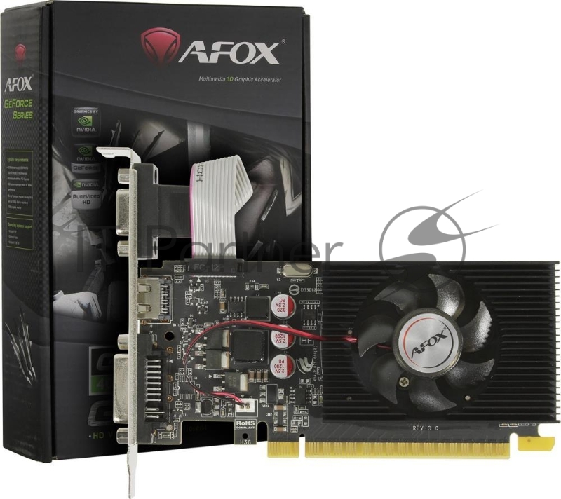 Видеокарта AFOX GeForce GT 730, 4 GB DDR3, 128 bit, HDMI, DVI-D, VGA, GPU 700 MHz