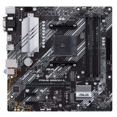 Материнская плата ASUS PRIME B550M-A, AM4, AMD B550, 4xDDR4, 4xSATA, 2xM.2, 1xPCIe 4.0 x16, DVI-D, HDMI, D-Sub, 1x1Gb LAN, 3x3.5 мм, 7.1, microATX