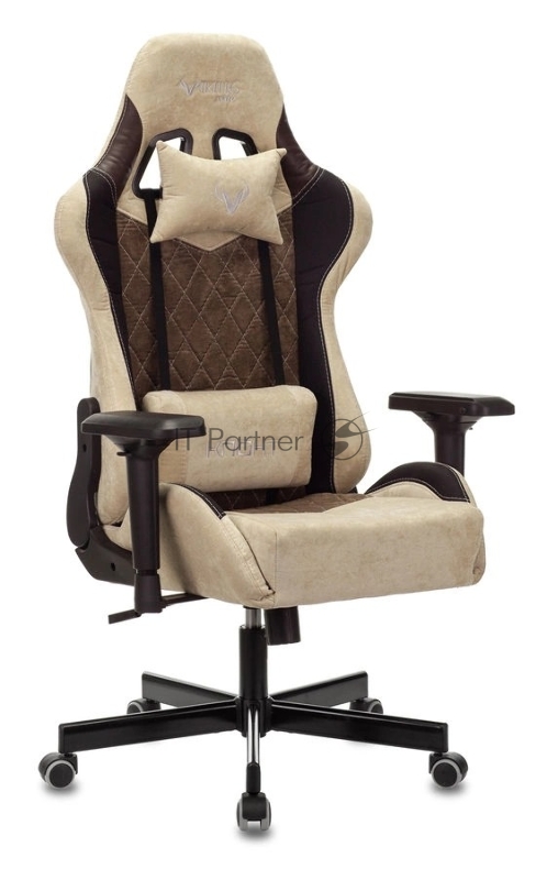 Кресло игровое Бюрократ VIKING 7 KNIGHT BR FABRIC коричневый текстиль/эко.кожа крестовина металл/пластик