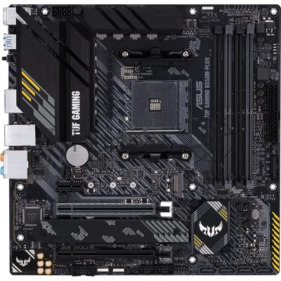 Материнская плата ASUS TUF GAMING B550M-PLUS, AM4, AMD B550, 4xDDR4, 4xSATA, 2xM.2, 1xPCIe 4.0 x16, 1xPCIe 3.0 x16, 1xPCIe x1, DisplayPort, HDMI, 1x2.5Gb LAN, 8xUSB, 5x3.5 мм, 7.1, microATX