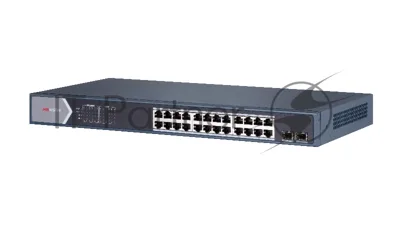 Коммутатор Hikvision DS-3E0526P-E/M, 24×1 Гбит/с PoE+ + 2×1 Гбит/с SFP, неуправляемый