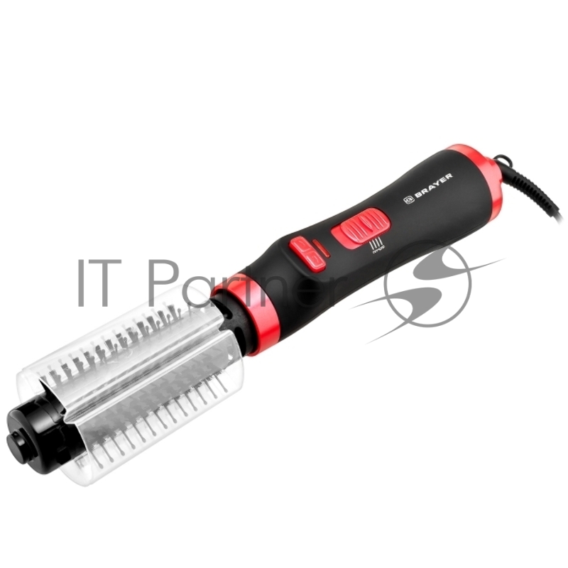 Фен-щетка BRAYER BR3133RD черный/красный, 1000 Вт, 40 мм