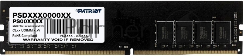 Оперативная память Patriot Signature, DDR4, 32GB (1x32 GB), 2666 MHz, CL19, DIMM